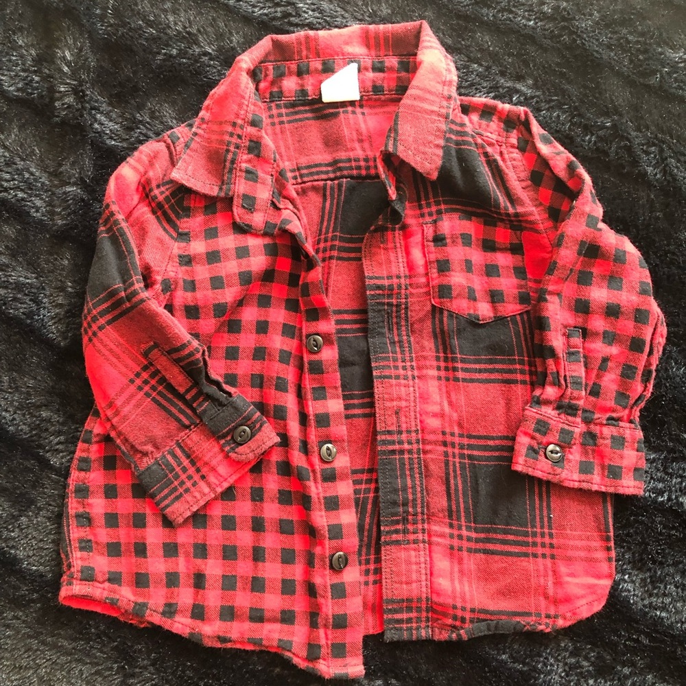 Baby GAP Plaid Button Up Size 6-12m